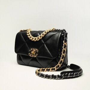 NEW- Chanel Black Quilted Leather Bag with tag